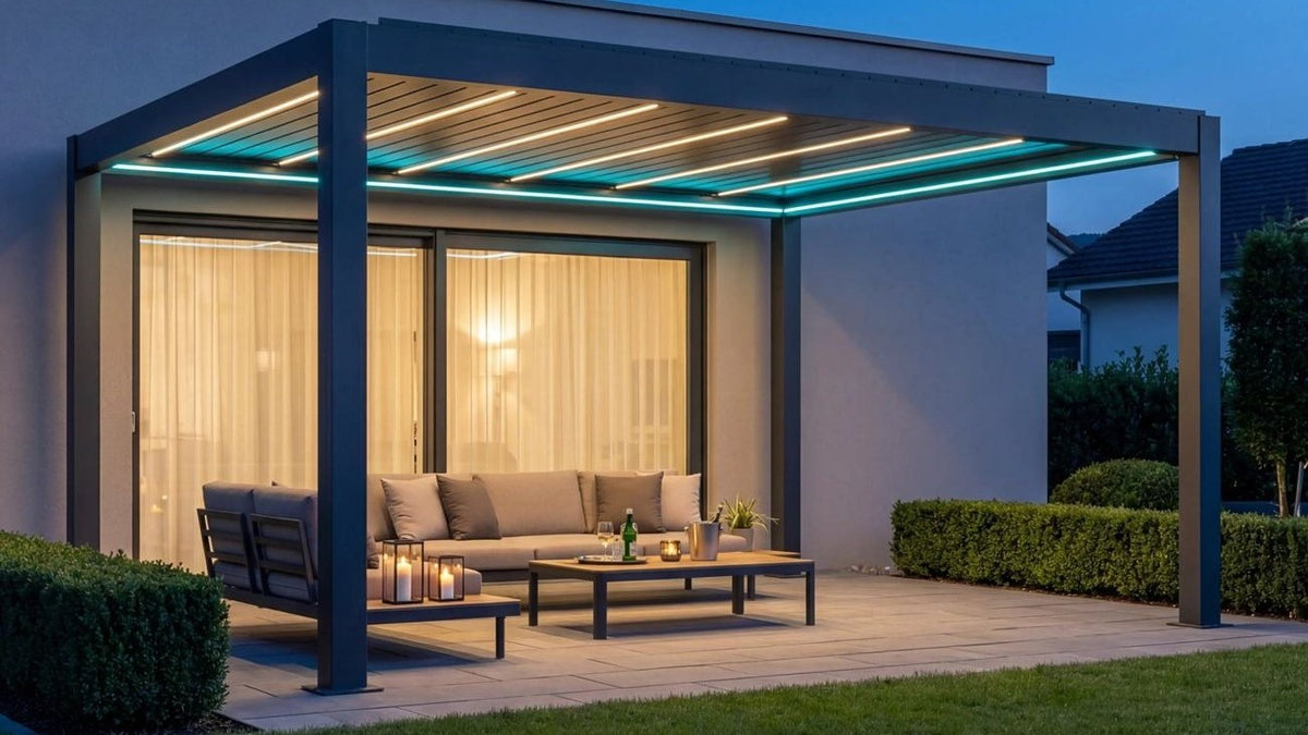 Ventilatore per pergola a Dubai: come raffreddare lo spazio sotto un tetto a lamelle