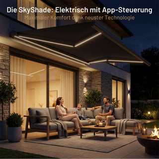 SkyPergola SkyShade LED Sonnenmarkise - motorisiert